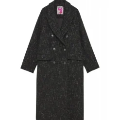 Ottod'Ame - Salt and Pepper Fabric Long Coat - Black - Jacket - Luxury Exclusive Collection - Avvenice