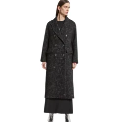 Ottod'Ame - Salt and Pepper Fabric Long Coat - Black - Jacket - Luxury Exclusive Collection - Avvenice