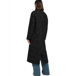 Ottod'Ame - Salt and Pepper Fabric Long Coat - Black - Jacket - Luxury Exclusive Collection - Avvenice