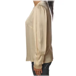 Ottod'Ame - Satin Shirt with Puff Sleeve - Vanilla - Shirt - Luxury Exclusive Collection - Avvenice