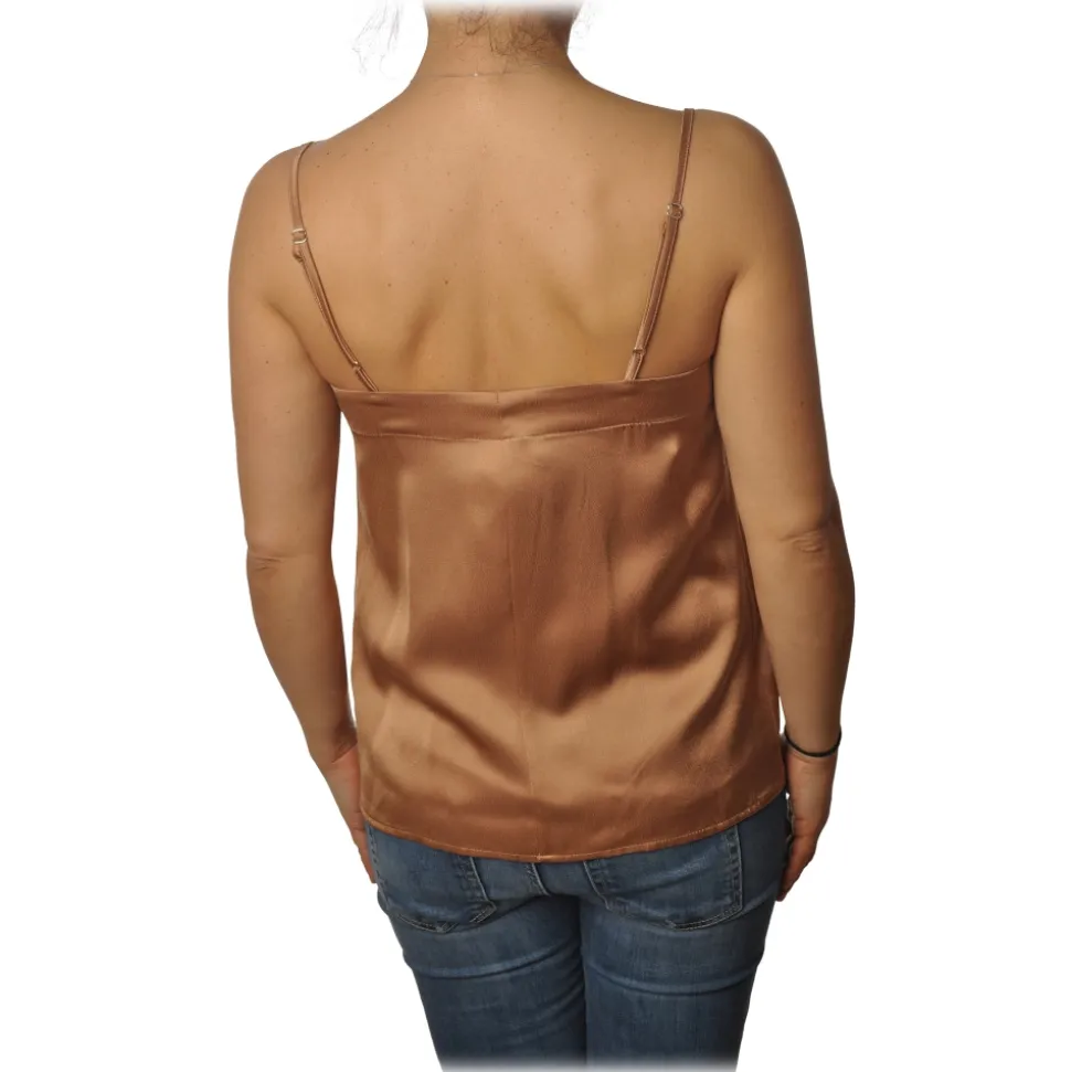 Ottod'Ame - Satin Tank Top - Beige - Top - Luxury Exclusive Collection - Avvenice