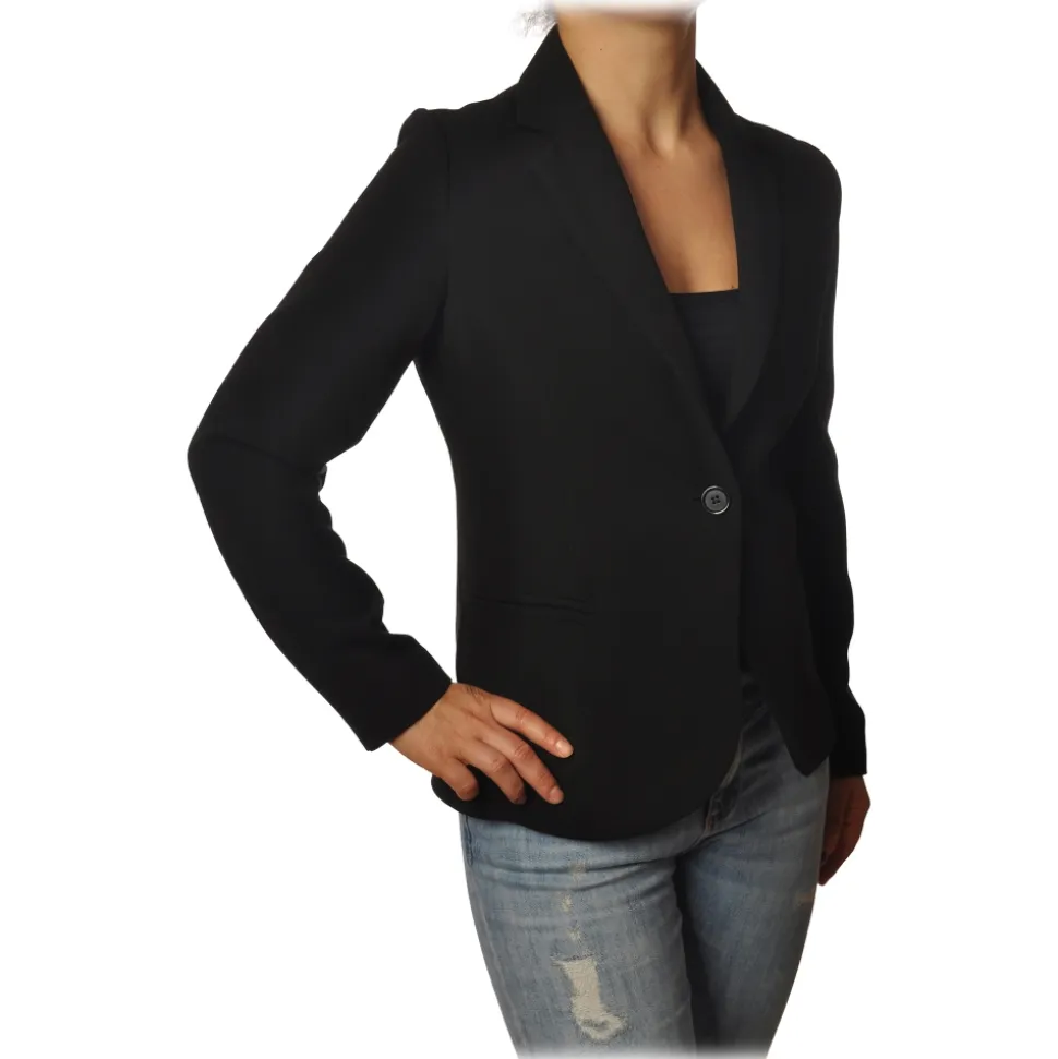 Ottod'Ame - Screwed Model Jacket with One Button - Black - Jacket - Luxury Exclusive Collection - Avvenice