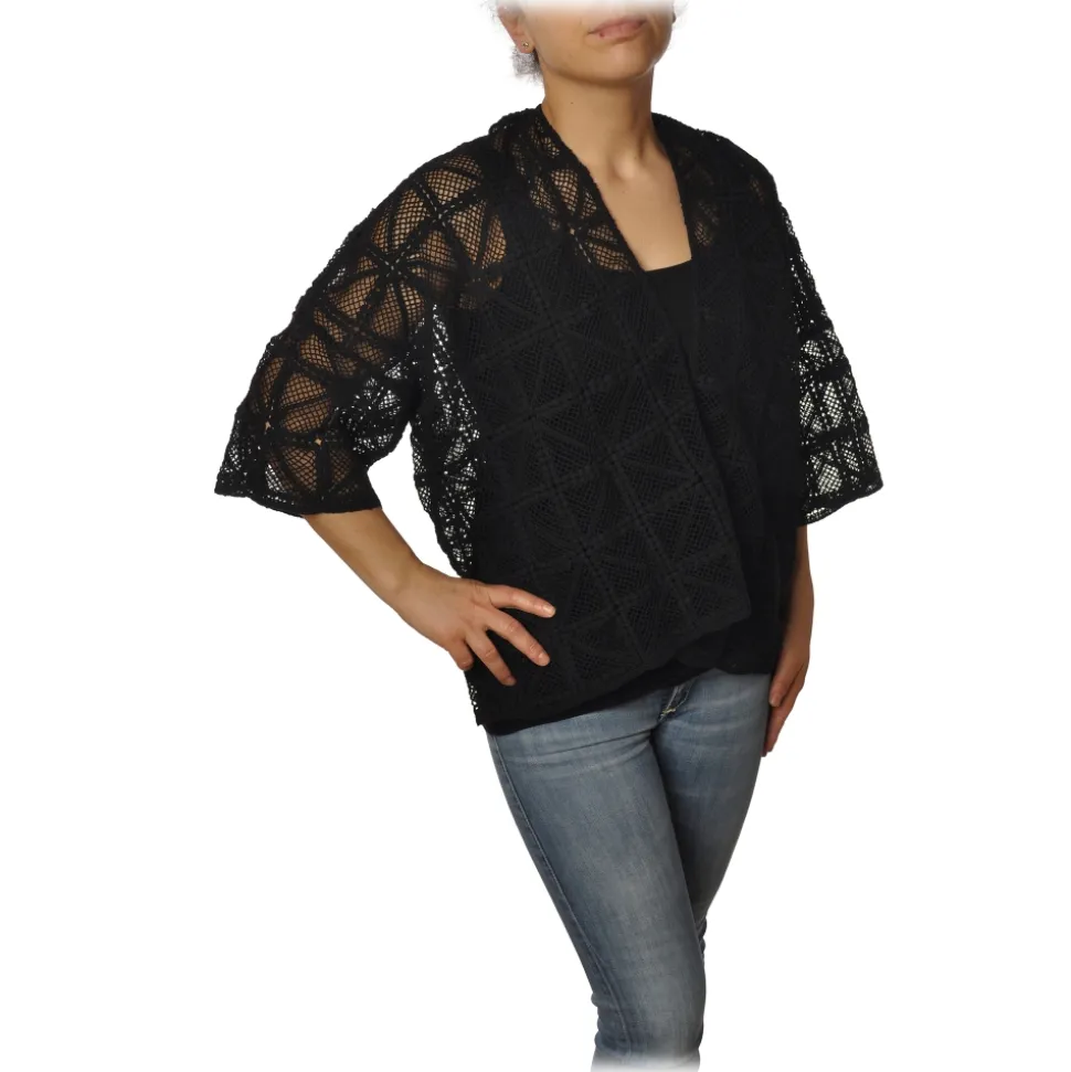 Ottod'Ame - Shirt in Perforated Yarns - Black - Shirt - Luxury Exclusive Collection - Avvenice