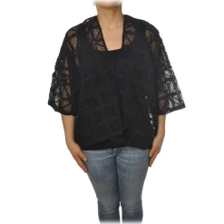 Ottod'Ame - Shirt in Perforated Yarns - Black - Shirt - Luxury Exclusive Collection - Avvenice