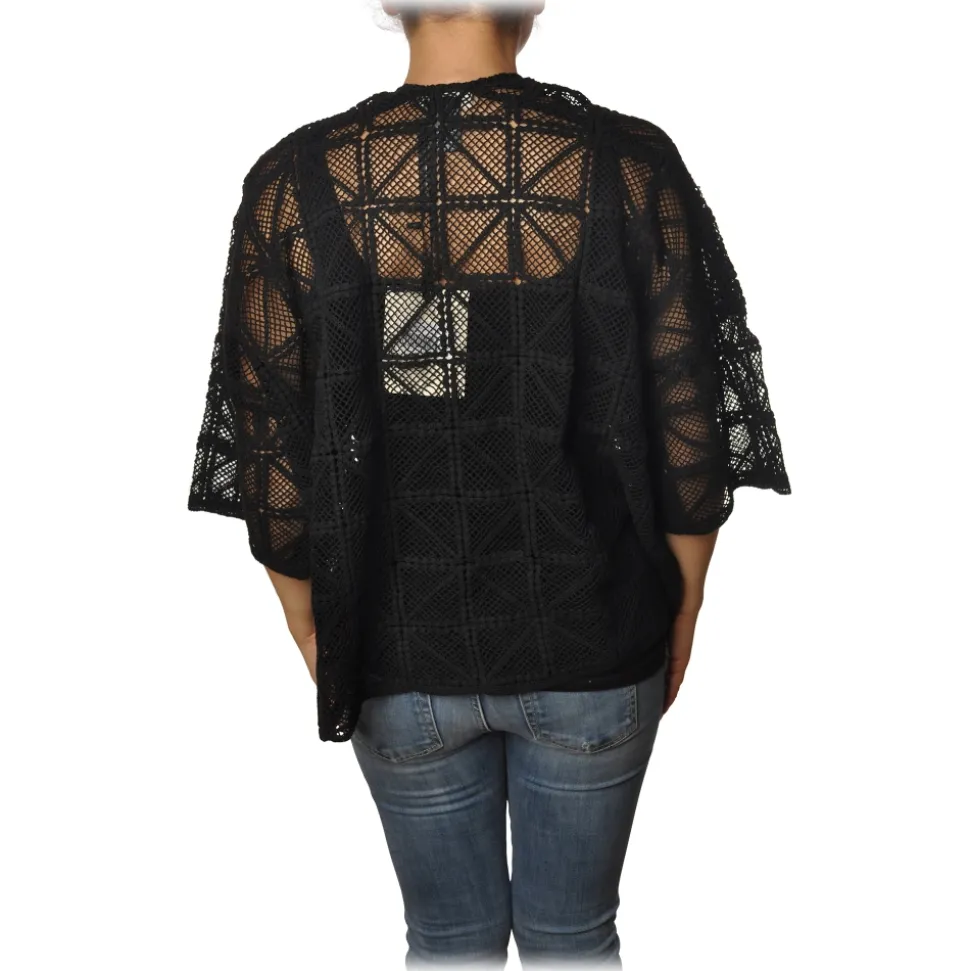 Ottod'Ame - Shirt in Perforated Yarns - Black - Shirt - Luxury Exclusive Collection - Avvenice