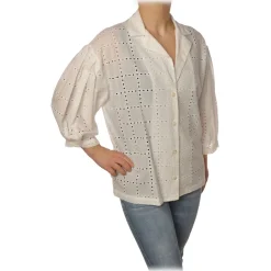 Ottod'Ame - Shirt With 3/4 Sleeves - White - Shirt - Luxury Exclusive Collection - Avvenice