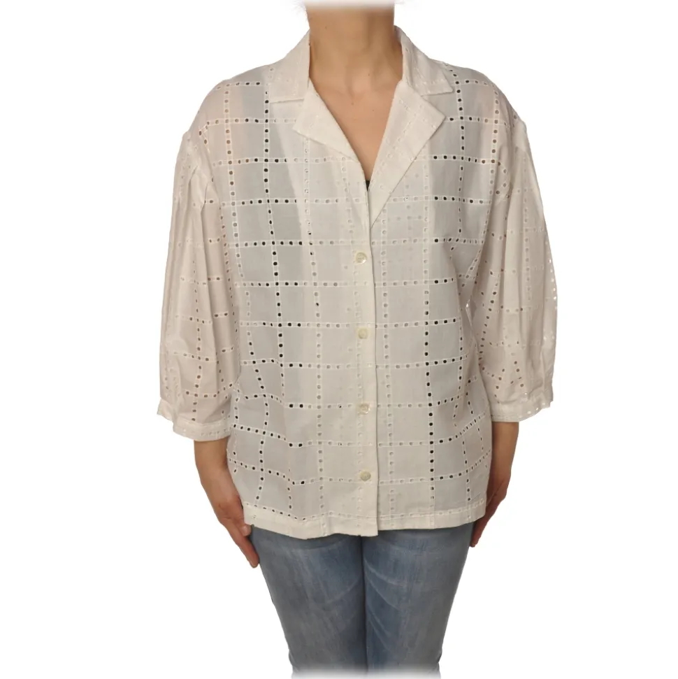 Ottod'Ame - Shirt With 3/4 Sleeves - White - Shirt - Luxury Exclusive Collection - Avvenice