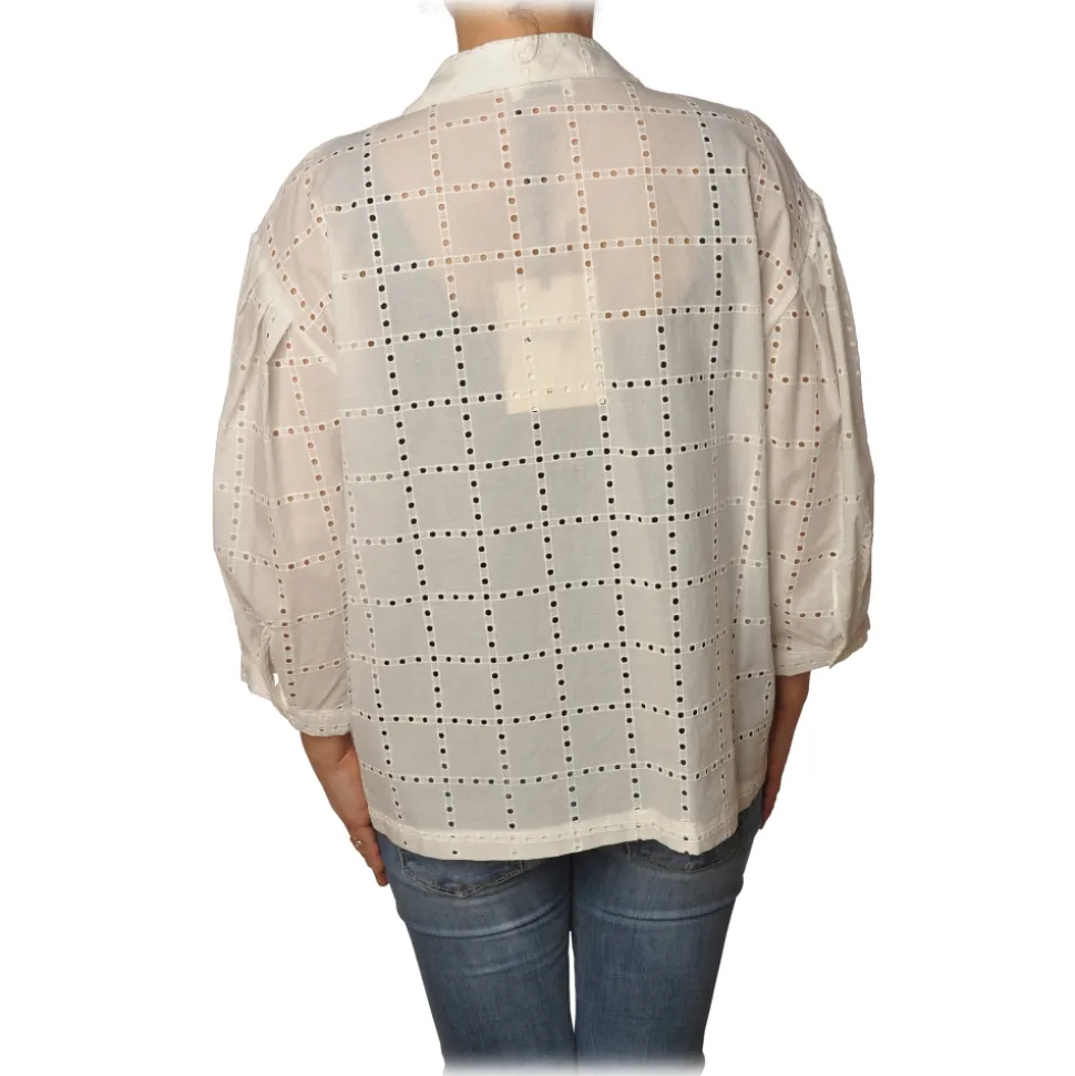 Ottod'Ame - Shirt With 3/4 Sleeves - White - Shirt - Luxury Exclusive Collection - Avvenice