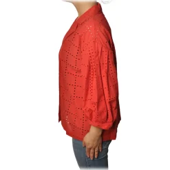 Ottod'Ame - Shirt With 3/4 Sleeves - Red - Shirt - Luxury Exclusive Collection - Avvenice