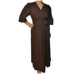 Ottod'Ame - Short Dress Iin Light Cotton Fabric - Brown - Dresses - Luxury Exclusive Collection - Avvenice