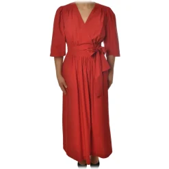 Ottod'Ame - Short Dress Iin Light Cotton Fabric - Red - Dresses - Luxury Exclusive Collection - Avvenice