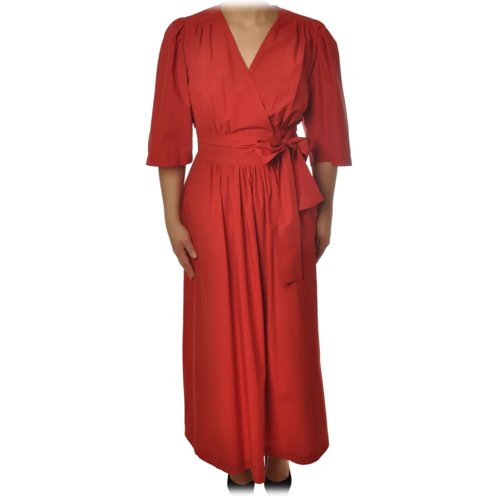Ottod'Ame - Short Dress Iin Light Cotton Fabric - Red - Dresses - Luxury Exclusive Collection - Avvenice