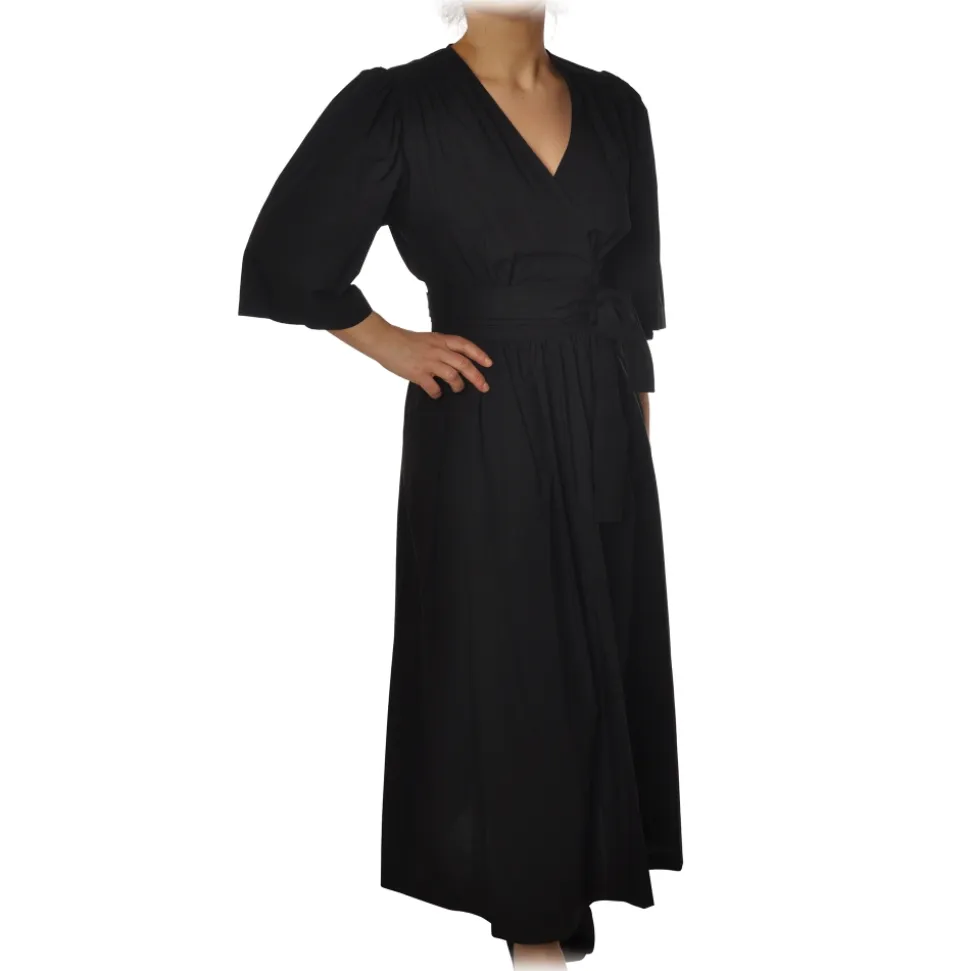 Ottod'Ame - Short Dress Iin Light Cotton Fabric - Black - Dresses - Luxury Exclusive Collection - Avvenice