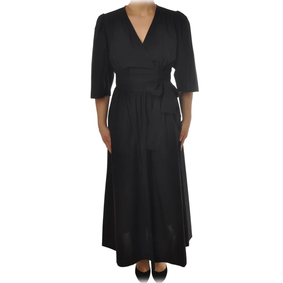 Ottod'Ame - Short Dress Iin Light Cotton Fabric - Black - Dresses - Luxury Exclusive Collection - Avvenice