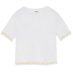 Ottod'Ame - Short T-Shirt with Coloured Hem - White - T-Shirt - Luxury Exclusive Collection - Avvenice