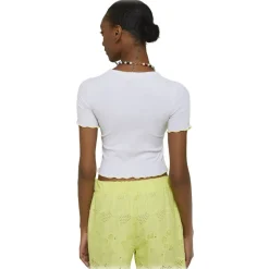 Ottod'Ame - Short T-Shirt with Coloured Hem - White - T-Shirt - Luxury Exclusive Collection - Avvenice