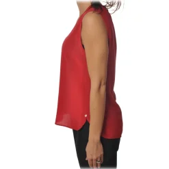 Ottod'Ame - Silk Tank Top with Wide Shoulder Strap - Red - Top - Luxury Exclusive Collection - Avvenice