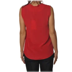 Ottod'Ame - Silk Tank Top with Wide Shoulder Strap - Red - Top - Luxury Exclusive Collection - Avvenice