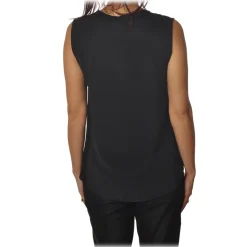 Ottod'Ame - Silk Tank Top with Wide Shoulder Strap - Black - Top - Luxury Exclusive Collection - Avvenice