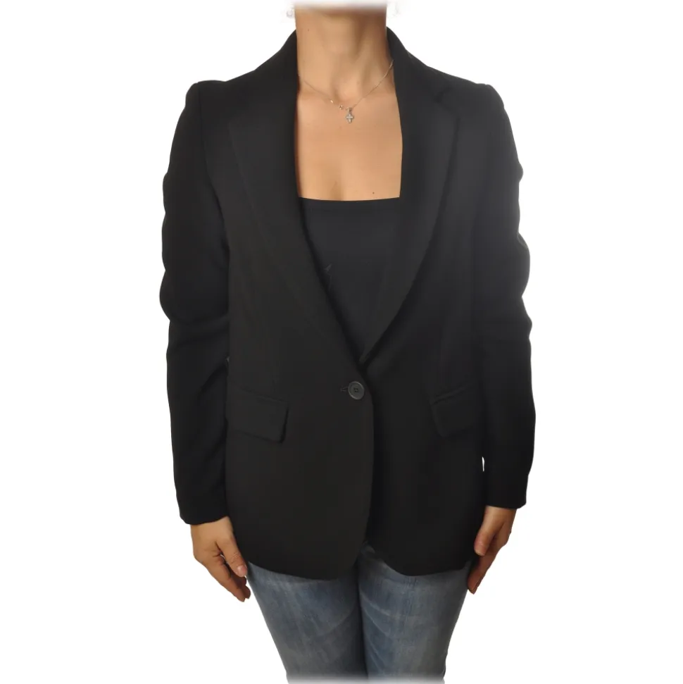Ottod'Ame - Single Breasted One Button Jacket - Black - Jacket - Luxury Exclusive Collection - Avvenice