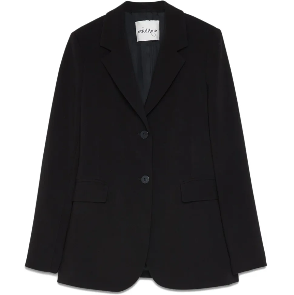 Ottod'Ame - Single Breasted Combed Wool Jacket - Black - Jacket - Luxury Exclusive Collection - Avvenice
