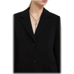Ottod'Ame - Single Breasted Combed Wool Jacket - Black - Jacket - Luxury Exclusive Collection - Avvenice