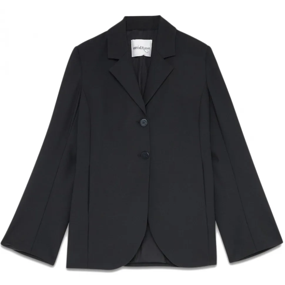 Ottod'Ame - Single Breasted Jacket with Stand-Up Lapels - Black - Jacket - Luxury Exclusive Collection - Avvenice