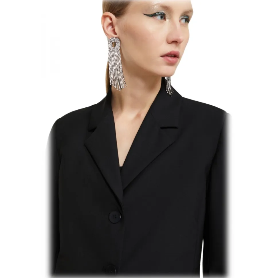Ottod'Ame - Single Breasted Jacket with Stand-Up Lapels - Black - Jacket - Luxury Exclusive Collection - Avvenice