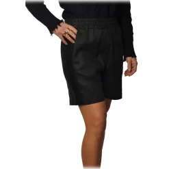 Ottod'Ame - Skirt in Linen Fabric - Black - Skirt - Luxury Exclusive Collection - Avvenice