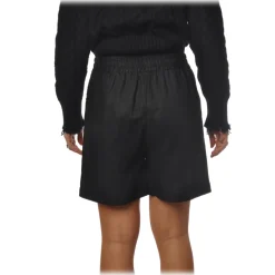 Ottod'Ame - Skirt in Linen Fabric - Black - Skirt - Luxury Exclusive Collection - Avvenice