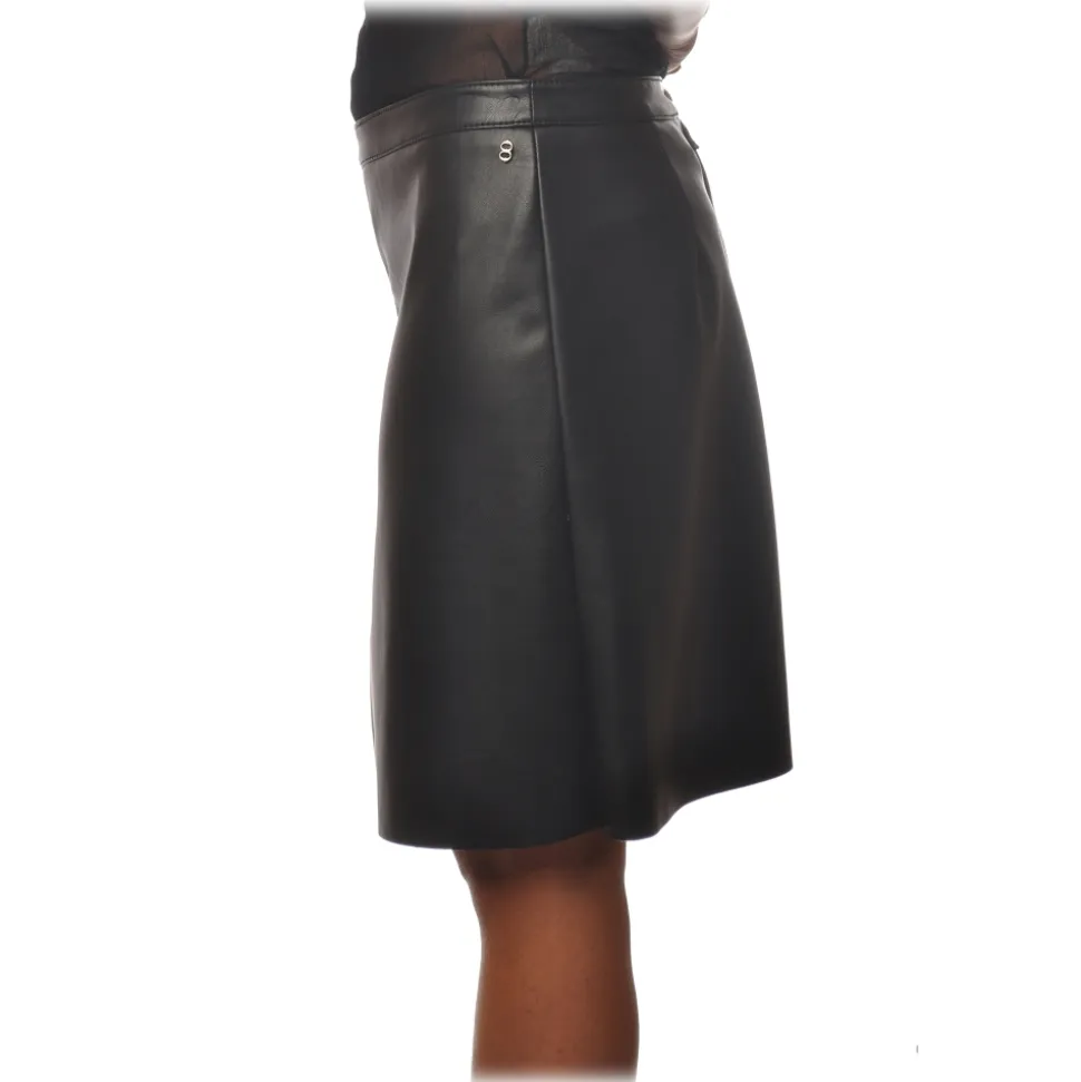 Ottod'Ame - Skirt in Python Printed Eco-Leather - Black - Skirt - Luxury Exclusive Collection - Avvenice