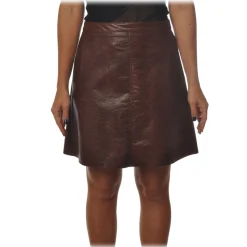 Ottod'Ame - Skirt in Python Printed Eco-Leather - Bordeaux - Skirt - Luxury Exclusive Collection - Avvenice