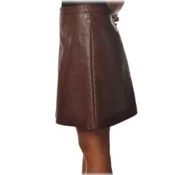 Ottod'Ame - Skirt in Python Printed Eco-Leather - Bordeaux - Skirt - Luxury Exclusive Collection - Avvenice