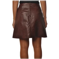 Ottod'Ame - Skirt in Python Printed Eco-Leather - Bordeaux - Skirt - Luxury Exclusive Collection - Avvenice