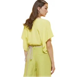 Ottod'Ame - Soft Silk Blend Blouse - Lime - Shirt - Luxury Exclusive Collection - Avvenice