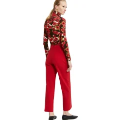 Ottod'Ame - Straight Leg Trousers in Combed Fabric - Red - Trousers - Luxury Exclusive Collection - Avvenice