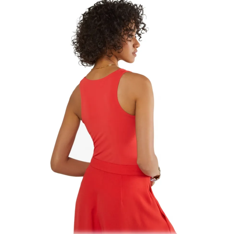 Ottod'Ame - Stretch V-Neck Top - Red - Top - Luxury Exclusive Collection - Avvenice