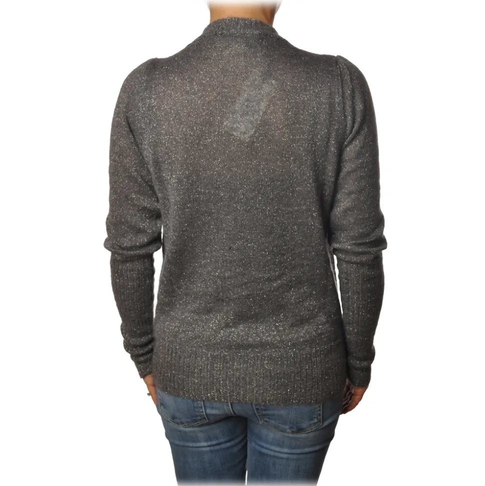 Ottod'Ame - Sweater in Laminated Yarn - Gray - Sweater - Luxury Exclusive Collection - Avvenice