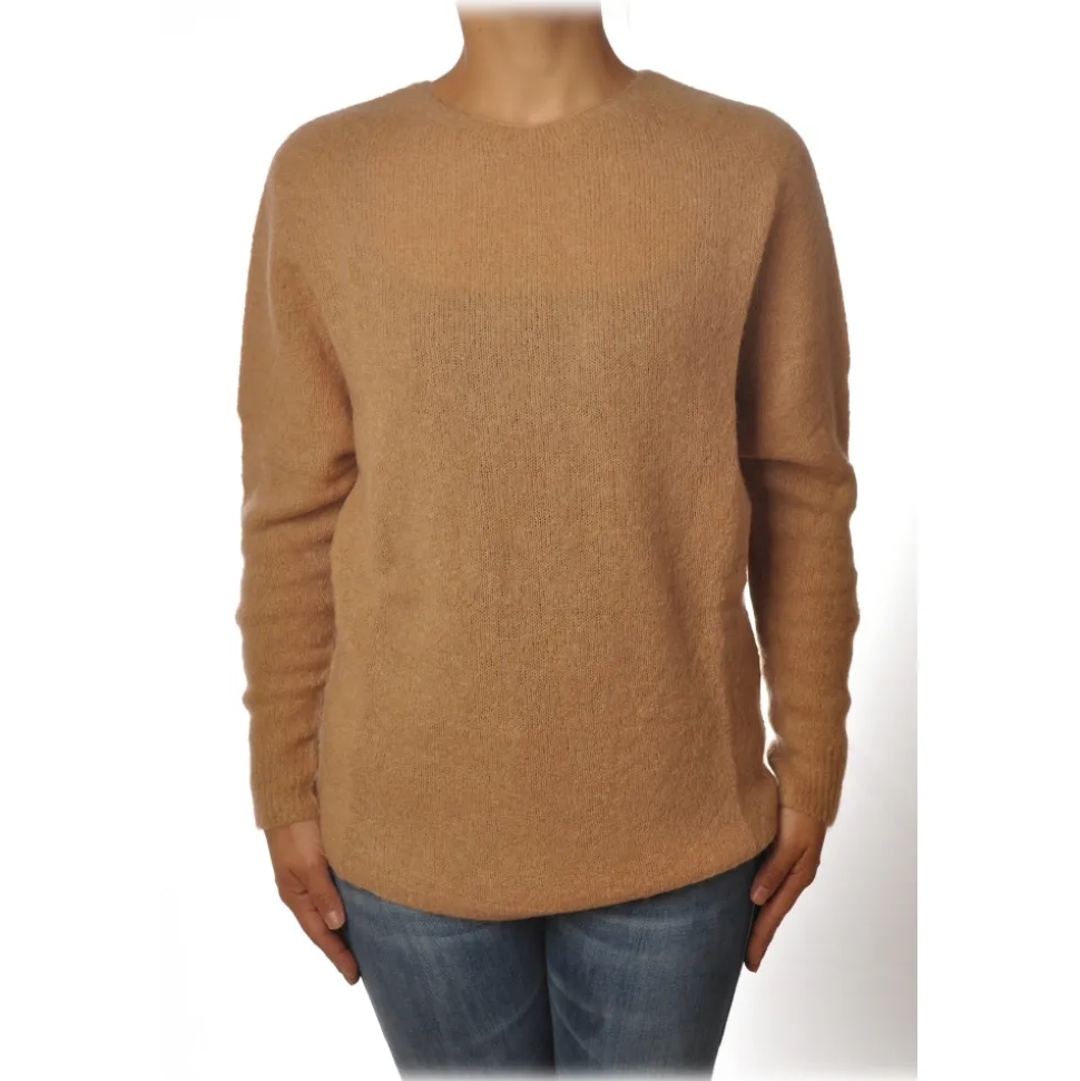 Ottod'Ame - Sweater in Strech Yarn - Camel - Sweater - Luxury Exclusive Collection - Avvenice