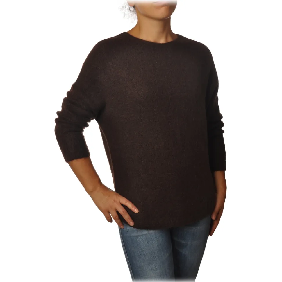Ottod'Ame - Sweater in Strech Yarn - Brown - Sweater - Luxury Exclusive Collection - Avvenice