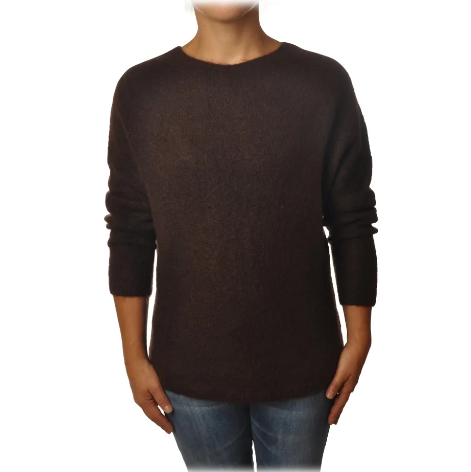Ottod'Ame - Sweater in Strech Yarn - Brown - Sweater - Luxury Exclusive Collection - Avvenice