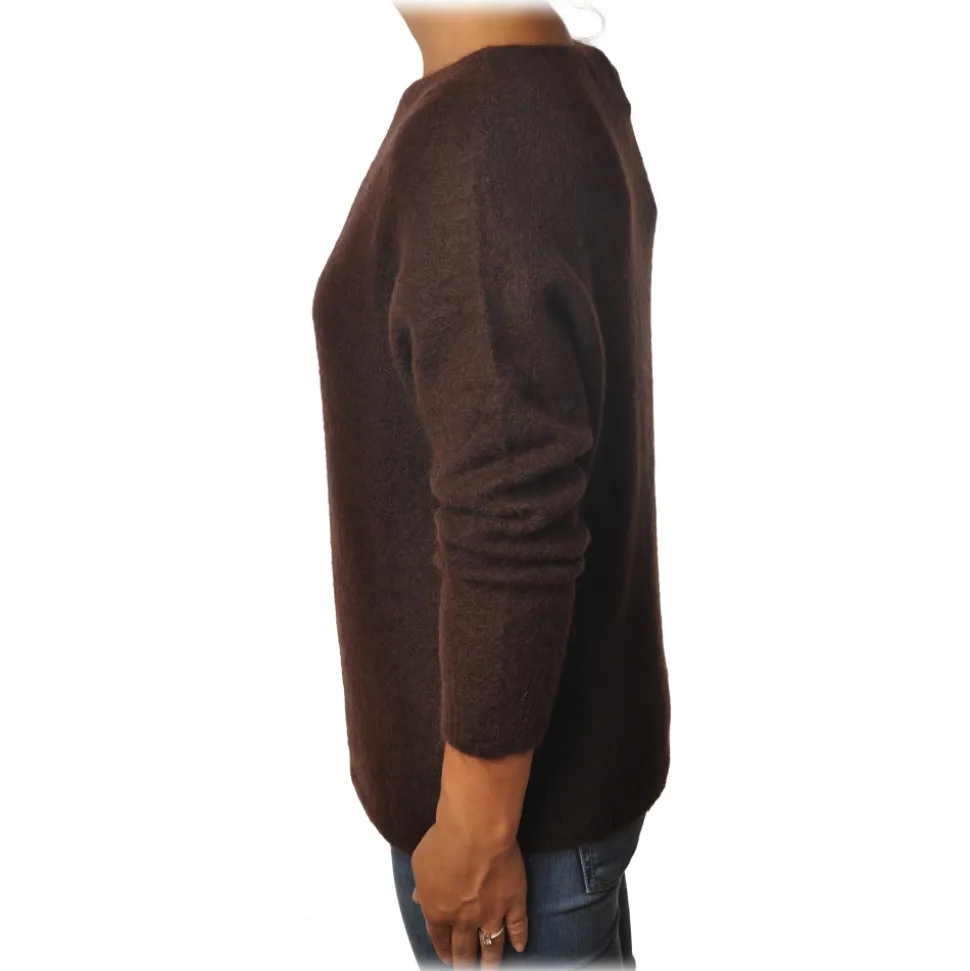 Ottod'Ame - Sweater in Strech Yarn - Brown - Sweater - Luxury Exclusive Collection - Avvenice