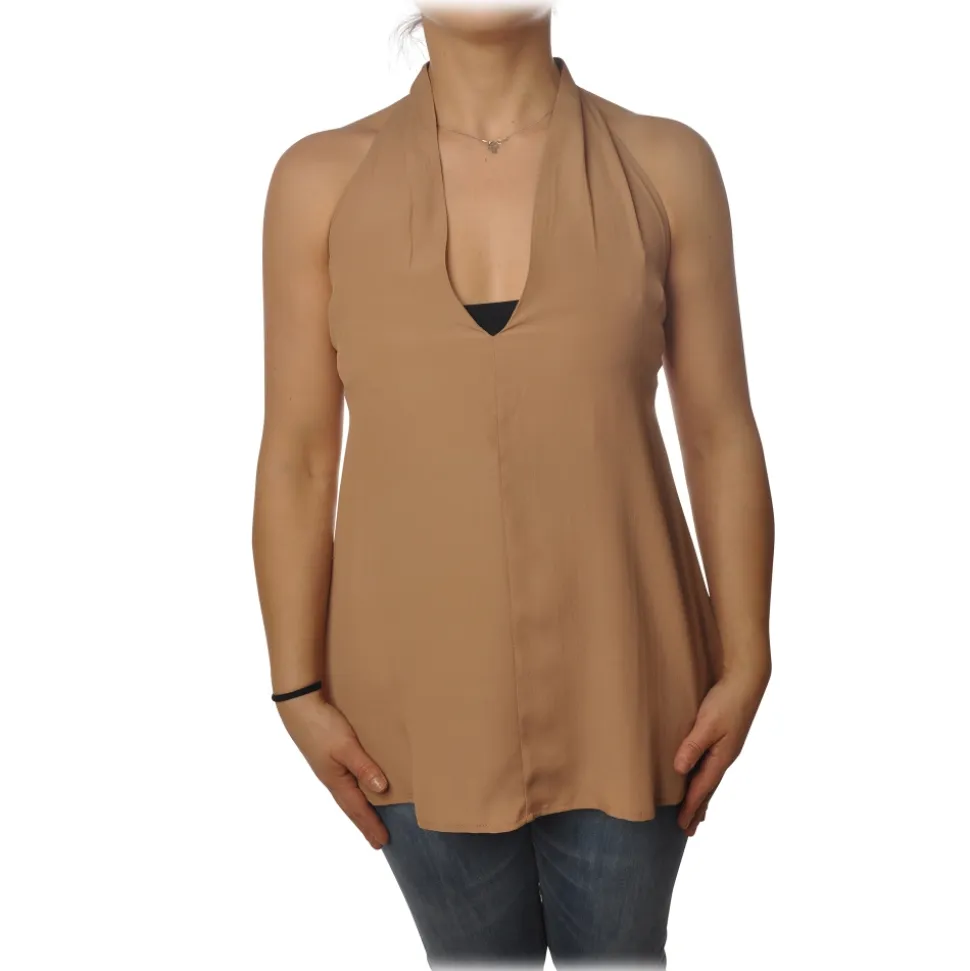 Ottod'Ame - Tank Top with Open Back - Beige - Top - Luxury Exclusive Collection - Avvenice