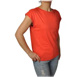 Ottod'Ame - Tank Top with Wide Shoulder Strap - Fluo Orange - Top - Luxury Exclusive Collection - Avvenice