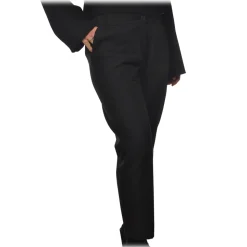 Ottod'Ame - Tapered Leg Trousers in Cotton - Black - Trousers - Luxury Exclusive Collection - Avvenice