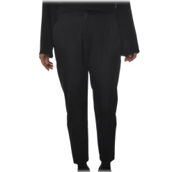 Ottod'Ame - Tapered Leg Trousers in Cotton - Black - Trousers - Luxury Exclusive Collection - Avvenice