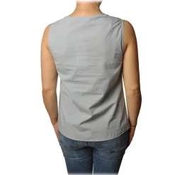 Ottod'Ame - Top with Knot Detail - Light Grey - Top - Luxury Exclusive Collection - Avvenice
