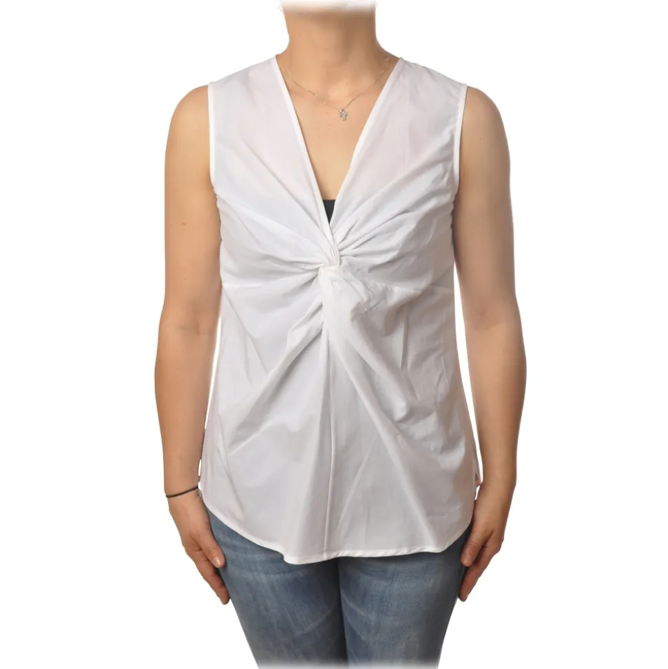 Ottod'Ame - Top with Knot Detail - White - Top - Luxury Exclusive Collection - Avvenice
