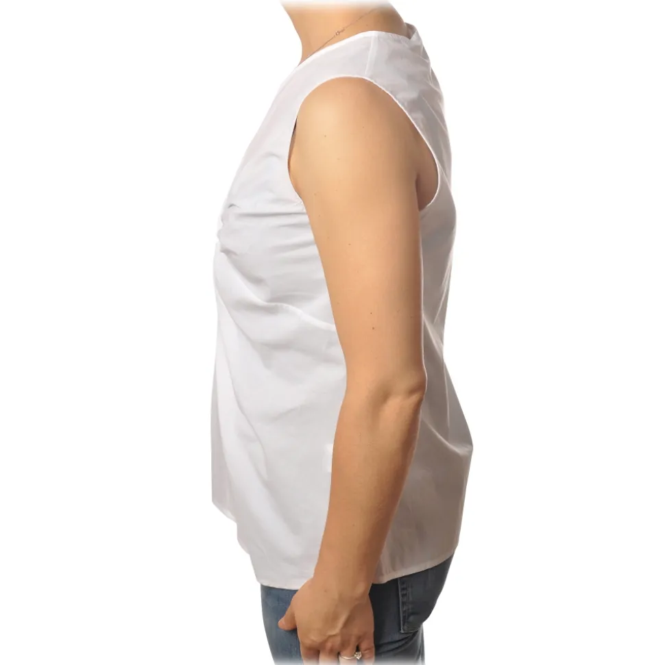 Ottod'Ame - Top with Knot Detail - White - Top - Luxury Exclusive Collection - Avvenice