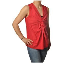 Ottod'Ame - Top with Knot Detail - Red - Top - Luxury Exclusive Collection - Avvenice